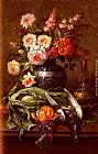 Famous Fleurs Paintings - Nature Morte Aux Fleurs Et A L'Orange